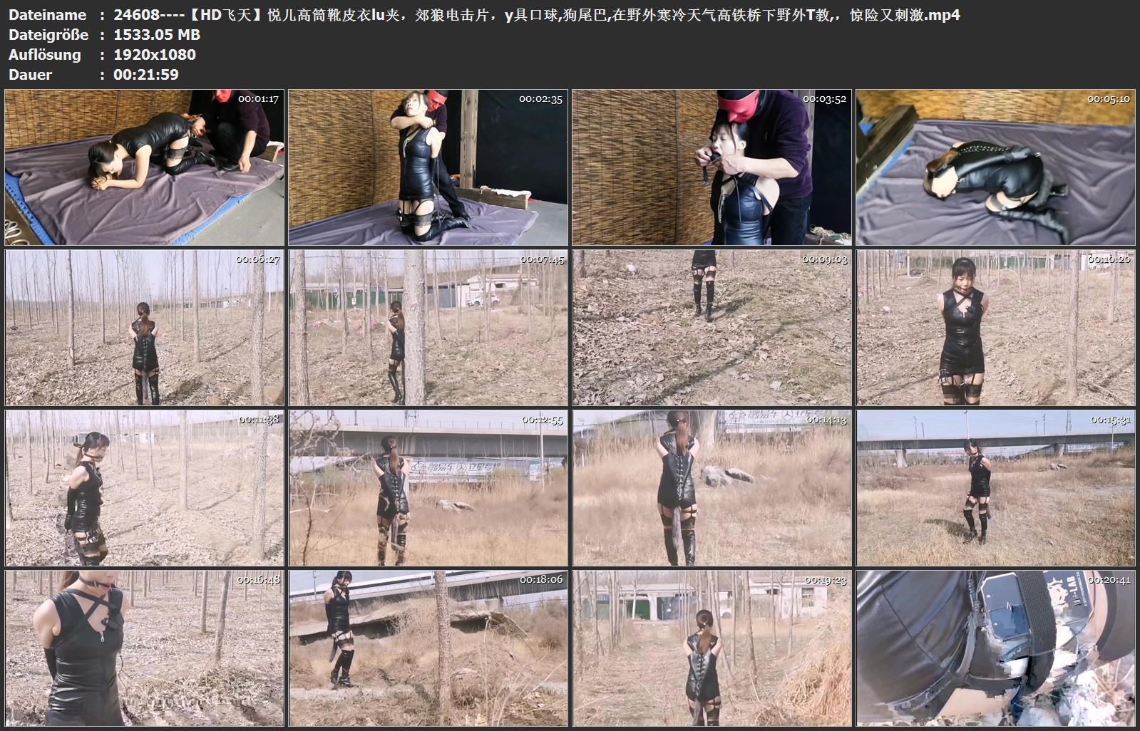 24608----【HD飞天】悦儿高筒靴皮衣lu夹，郊狼电击片，y具口球,狗尾巴,在野外寒冷天气.jpg