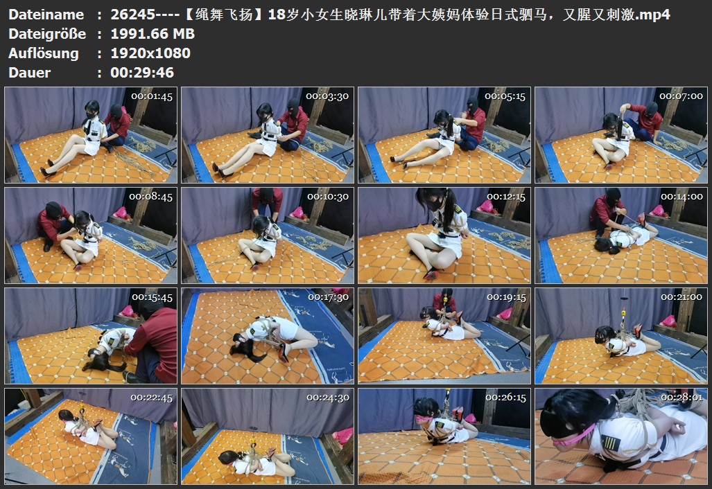 26245----【绳舞飞扬】18岁小女生晓琳儿带着大姨妈体验日式驷马，又腥又刺激.jpg