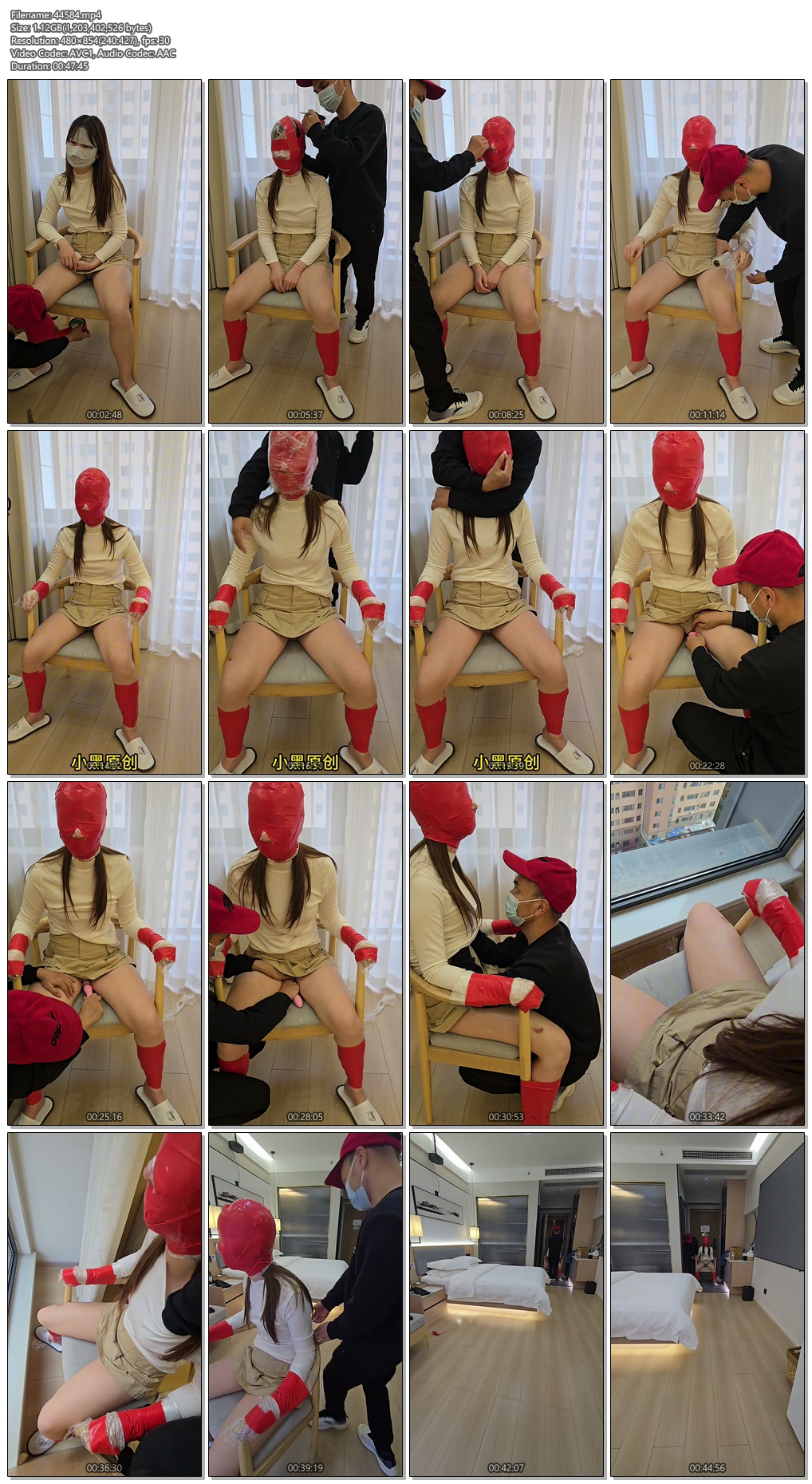 44584----【小黑原创】胶带椅子拘束逃脱挑战，胶带全包头，保鲜膜再缠上，她疯狂挣扎.jpg