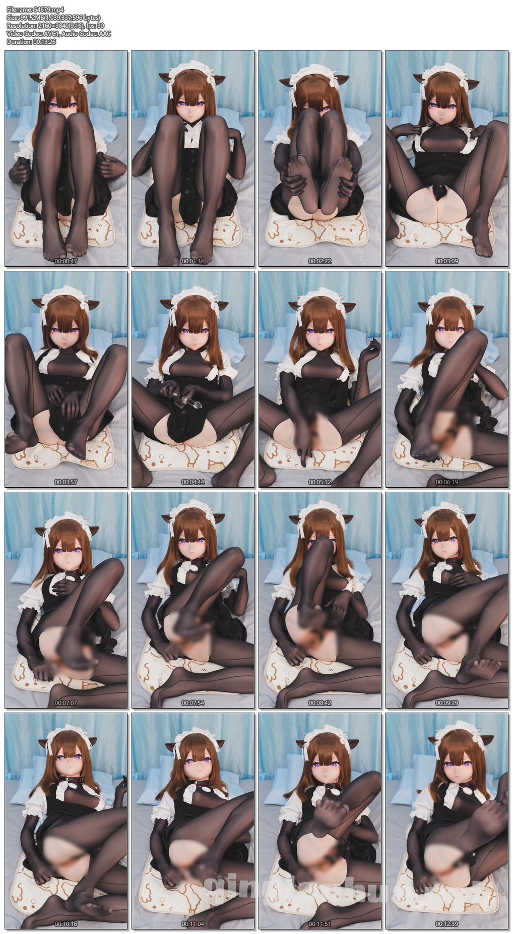 54679----【zentai】性感水晶连体黑丝修女娃娃，用玻璃肛条自己焯自己小菊，一双修长.jpg