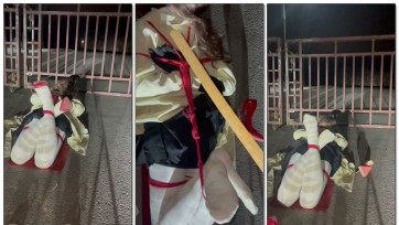 【媚娘工作室】捆绑行走，路边驷马