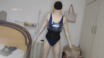 【狸猫工作室】zentai+保鲜膜+乳胶项圈+胶带全包头zhi息（+防毒面具) 上篇