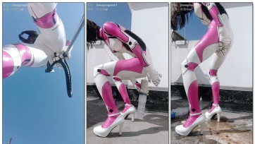 【哈曼哈w】王者荣耀妲己乳胶衣cos恶魔尾巴g塞外出天台白色酸奶+可乐灌肠喷射