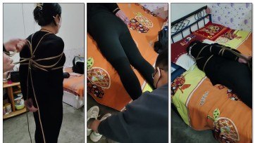 【绳多多】朵朵的直臂驷马加上打屁股挠痒，这次玩爽了，贵在真实
