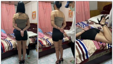 【达芬奇原创】00后大学生紧缚 一字高跟鞋捆绑 驷马tj