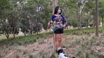 【一绳所爱】小花影便衣户外玩绳被绑树上