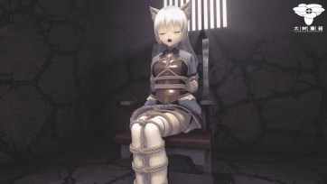 【大树菇娘】《黛薇奈缚置调教记B》，黑暗风国产CG动画作品，西式二次元风格美少女监狱刑椅拘束放置+AM棒+炮机调教CG失禁