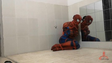 【CD伪娘小诡的自缚】被拘束的女蜘蛛侠