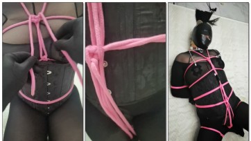 【冬楚楚原创】第一视角束缚全过程记录拍摄 自缚+项圈+肛勾+电动阳-具+全包丝袜两层，拍摄过程均为第一视角记录