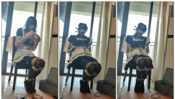 【Toph】伪娘女仆装后手缚座椅拘束强高