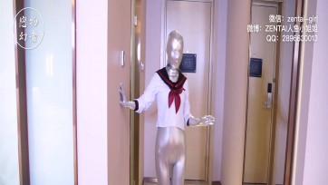 【恋物幻者】银色涂胶zentai续集：外穿JK白袜全包捆绑调教TK玉足~牙刷疯狂摩擦私密敏感带~