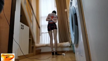 【绳舞飞扬】空姐走廊烦恼 知道高频遥控跳单+狼牙手指套的威力吗？马上GC了突然邻居回来了