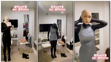 【徒手和小兔】双层Zentai面具mask晴4娃娃变装