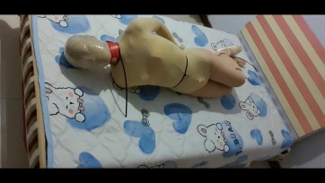 【幽灵】全包丝袜紧身衣 胸部震动 热缩 黑色扎带手铐自缚