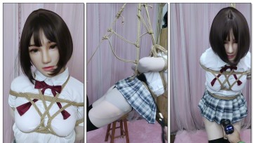 【馆主】皮物男娘变装+硅胶面具+捆绑+悬吊+JK+高跟+强高