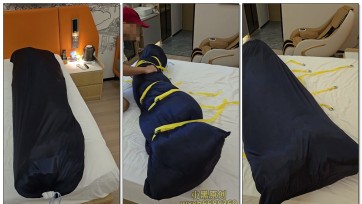 【小黑原创】人形抱枕，棉被包裹木乃伊，再装进丝袋，系上口，再用绑带绑紧，里面有棒棒强高，压她，挠脚心...疯狂叫放我出去！