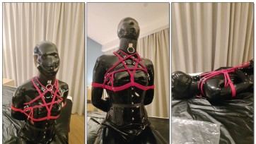 【酸黄瓜开瓶器】新人S初次约玩之：乳胶伪娘胸缚+驷马高跟鞋