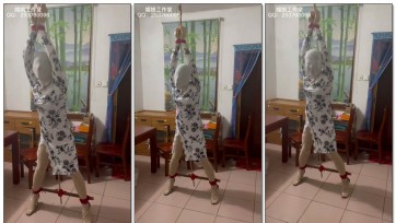 【媚娘工作室】旗袍站立吊调教