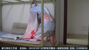 【新月原创】【玉箫】saber晴着和服 COS +裸足+TK+手铐的完美结合 铐在架子床上被玩JIO的女孩最可爱了
