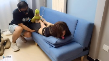 【JS】【丹维】直臂股生束缚 棉袜驷马捆绑 超大口球堵嘴 快乐棒刺激 玩足TK