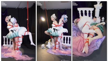 【莉雅】双人芭蕾连缚刺激 cosplay/芭蕾/连缚/单腿吊缚/口球/棒子/原神/呻吟/白丝