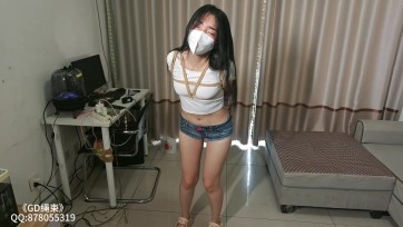 【GD绳束】模特佳嘉 超短热裤 性感身材 强高+揉胸+强制行走+神秘彩蛋 水巨多