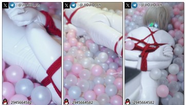 【JIOJIO】乳白全包PU紧身衣白长靴3 海洋球放置挣扎翻滚 日式TK直腿后驷马 内置郊狼电击 强制GC