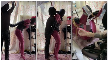 【灵宁】乳胶X奴 【宁】乳胶宁是M 丝袜责