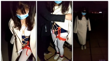 【弑天屠工作室】野外露出《1》：泳装白丝~♥