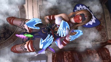 【3D动画】（丽莎的魔法失控了Ⅱ）魔法失控后被虚空伸出的巨手给占据主导，此时丽莎已经完全被控制，随着巨手的力度不断加大，身体逐渐弯成弓形