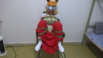 【新月原创】【雨涵】精品COS日式小狐仙 自带口球四处逛 放在凳子上带TD 最后扔回床上棒子狠狠震