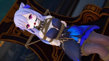 【3D动画】【原神】霓裾翩跹+黑色蕾丝内衣刻晴，带微剧情