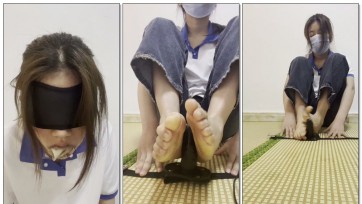 【新月原创】【佳怡】高中生jiojio玩D塞，用过的丝袜堵嘴口水哗啦啦的流