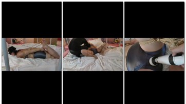 【雯莹莹】小雯水床严厉调教，紧身亮丝短裤 直臂缚 驷马 M字开腿固定 强制GC 口球眼罩项圈，连续GC湿透