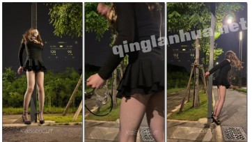 【Sub咔咔】户外郊狼电击手脚同时背铐在路牌后SubM