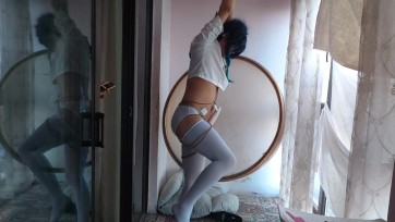 【澄创绳缚】伪娘白丝 强制踮脚 电击，失禁 全程高能，玩到虚脱