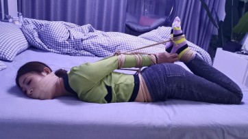 【JS】艾诺 棉袜驷马捆绑 袜子塞嘴 震动