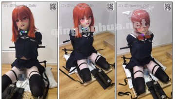 【凯LuLu】【kigurumi】洞洞板跪姿固定+单手套钢管固定+炮机持续榨精和呼吸控制
