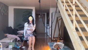 【丝妹vv】薇薇旗袍肉丝袜高跟鞋自缚吊缚