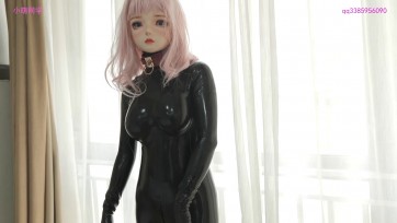 【小萌同学】龟甲缚乳胶衣kigurumi带锁项圈，里面是微孔头套，疯狂喊叫2次GC直接瘫软在地