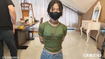 【清晨原创】茹茹细麻绳黑丝+极限五花+高手缚