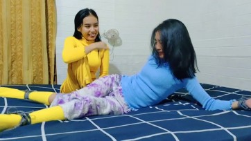 【TiedIndonesia】雙人睡衣玩法，從滿滿的愛，到直臂被綁 綁在椅子上試圖逃跑，失敗者將被給予終生難忘的懲罰