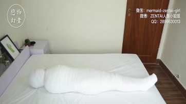 【恋物幻者】一个半小时极限木乃伊！黑丝小姐姐被20米长大纱+七卷大绷带+十米大红纱+五卷布条里外厚厚包裹！