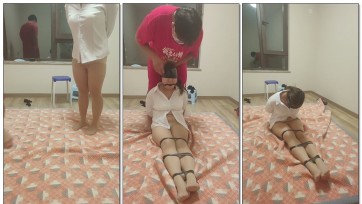 【旺仔原创】口球调教肉丝小骚货，胶带缠脸窒x到晕厥