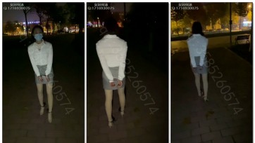 【何沐原创】带着手铐脚链逛户外公园，后来又被铐在杆子上