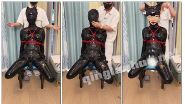 【dongdong】乳胶绷带头套头壳呼吸头套多层反复呼控窒息