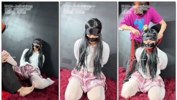 【贝贝熊原创】jk伪娘小熊被无情蒙眼封嘴后，被tk调教和多次勒脖折磨后，惨遭勒晕套塑料袋闷死【小熊生活系列8-tk调教后多次勒脖折磨后勒晕塑料袋头套闷死】