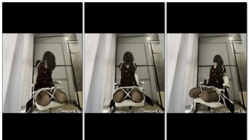 【我啊酷酷】伪娘自缚黑丝筋膜枪椅子捆绑强制GC